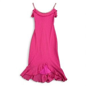 Super rare vintage Betsey Johnson Dot Mesh Pink Dress, size P